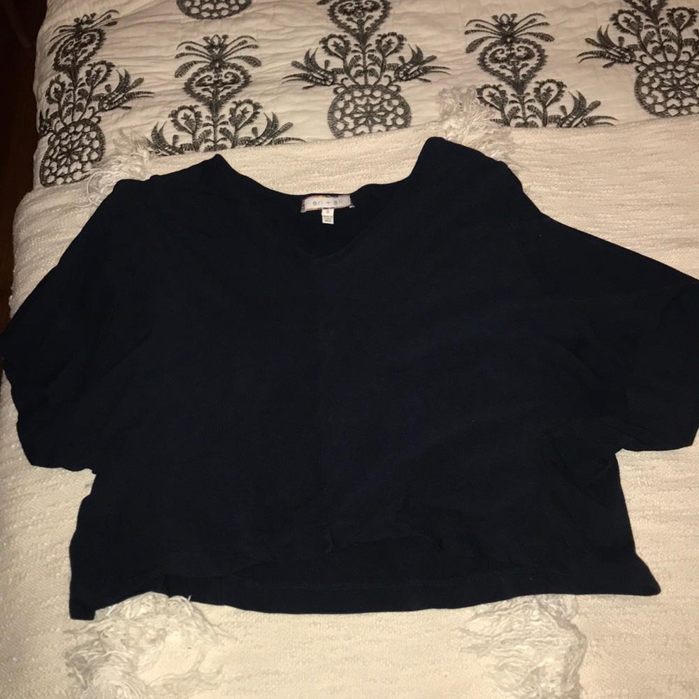 Anthro cropped oversized shirt